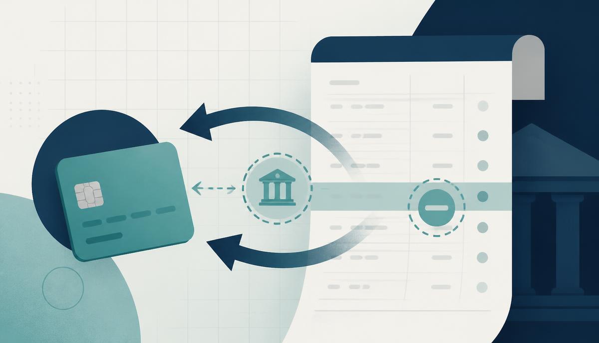 Abstract illustration of a temporary credit being pulled back from a bank ledger, representing a provisional credit reversal